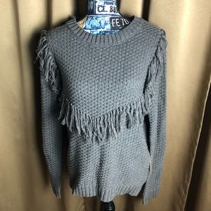Endless Love Knit Fringe Long Sleeve Crew Neck Sweater